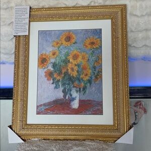 Sunflower Art Print in Gold Frame
